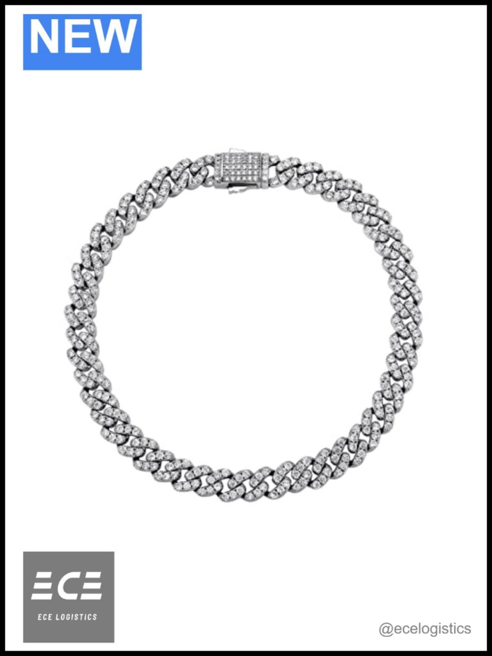 14K Gold Plated Cuban Link Anklet Faux Diamond Chunky Foot Jewelry